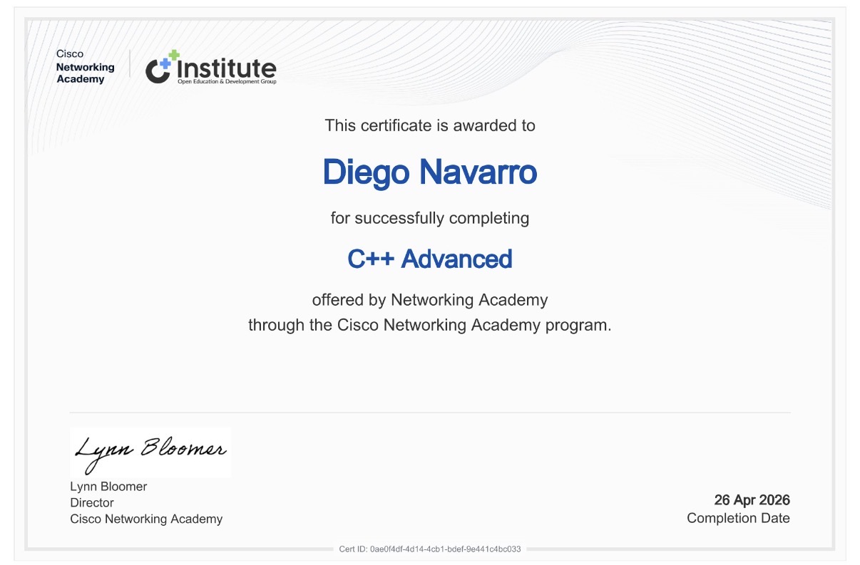 Certificado C++ Advanced